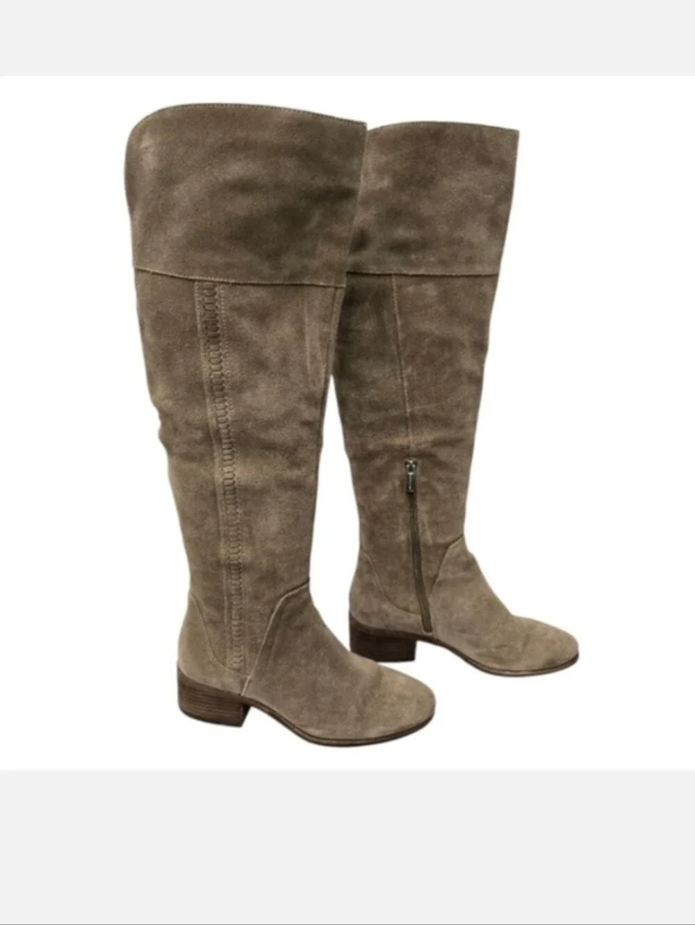 Vince Camuto Kochelda Suede Over The Knee Boots in Tan